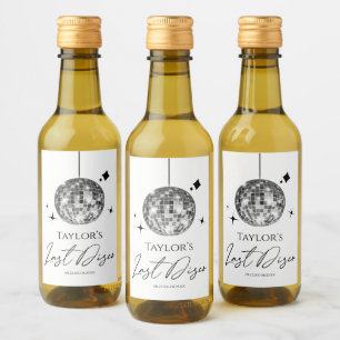 Zilveren Disco Ball Laatste Disco Bachelorette Par Wijn Etiket