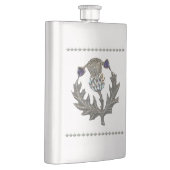 Zilveren distel op roestvrij flacon (Rechts)