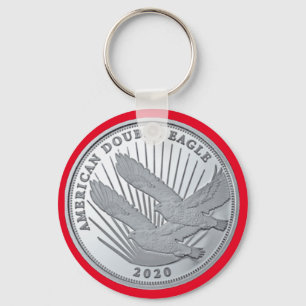 ZILVEREN DOUBLE ADLER MUNT SLEUTELHANGER