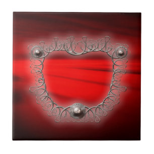 Zilveren Draadframe Mandelbrot Fractal Tegeltje