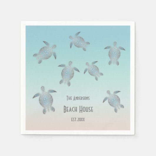 Zilveren Draaikollen Aangepaste tekst Servet (Voorkant)