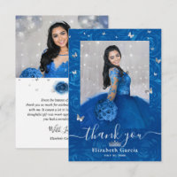 Zilveren en Koninklijk Blauwe Quinceañera 2 Foto V