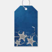 zilveren en parelsterren cadeaulabel (Voorkant)