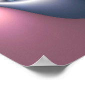 Zilveren en roze golven fractal poster (Hoek)