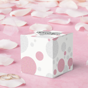 Zilveren en Roze Polka Dot Douche Bruiloft Bedankdoosjes