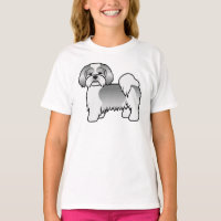 Zilveren en witte Lhasa Apso Schattige Cartoon Hon