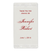 Zilveren en witte Sneeuwvlok Bruiloft Wijn Label (Voorkant)