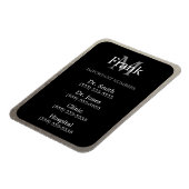 Zilveren en zwarte belangrijke telefoonnummers magneet (Linkerzijde)