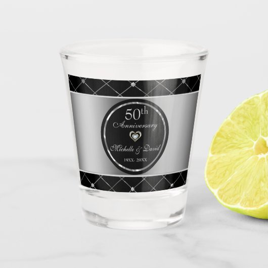 Zilveren en zwarte diamantairs, warm glas (Voorkant)