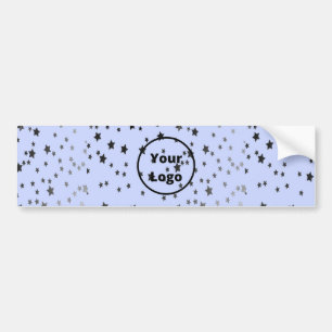 Zilveren en zwarte sterren op blauw bumpersticker