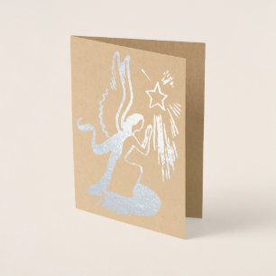 zilveren engel folie kaarten