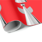 Zilveren engel rood inpakpapier (Rol Hoek)