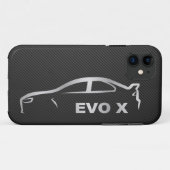 Zilveren Evo X Silhouette Logo Case-Mate iPhone Case (Achterkant (horizontaal))