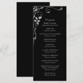 Zilveren Faux Diamond Border Wedding Programma (Voorkant / Achterkant)