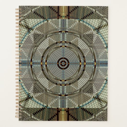 Zilveren filigraan schalen fractale kunst planner (Voorkant)