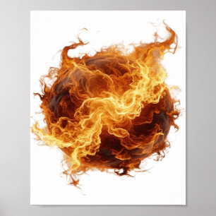 Zilveren FIREBALL Grafisch ontwerp met een randje Poster