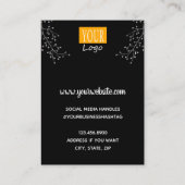 Zilveren Floral vertoon Visitekaartje (Achterkant)