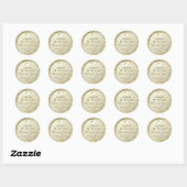 Zilveren folie en glitter bruiloft dank u gunst ronde sticker (Vel)