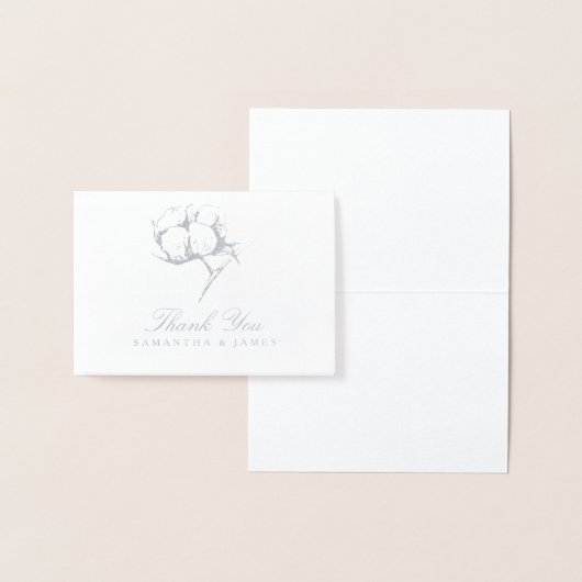 Zilveren Folie Enkele Katoenen Boll Plant Etsen Br Folie Kaarten (Display)