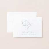 Zilveren Folie Enkele Katoenen Boll Plant Etsen Br Folie Kaarten (Voorkant met envelop)