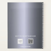Zilveren foto elegante afspraken 2025 planner (Achterkant)