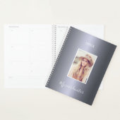 Zilveren foto elegante afspraken 2025 planner (Display)