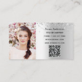 Zilveren foto QR code schoonheidssalon Visitekaartje (Achterkant)