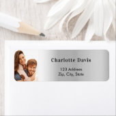 Zilveren foto trouw retouradres  etiket (Insitu)