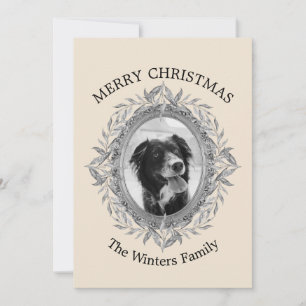 Zilveren fotolijst voor Kerstmis Feestdagenkaart