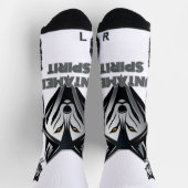 Zilveren geaccentueerde wolfskop met Abstracte vor Sokken (Top)