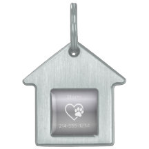 Zilveren Gepersonaliseerde Hond ID Tag Naam & Tele
