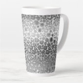 Zilveren Glam Leopard Dierenprint Latte Mok (Rechterhoek)