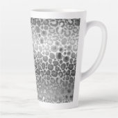 Zilveren Glam Leopard Dierenprint Latte Mok (Rechts)