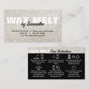 Zilveren Glam Wax Smelt Verzorgingsinstructies Visitekaartje