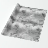 Zilveren Glam Zebra Dierenprint Cadeaupapier (Uitgerold)