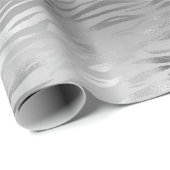 Zilveren Glam Zebra Dierenprint Cadeaupapier (Rol Hoek)