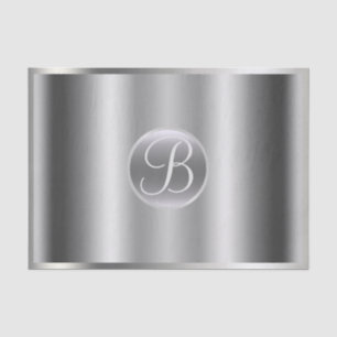 Zilveren Glamour Glans Elegante Monogram Letter In Tissuepapier