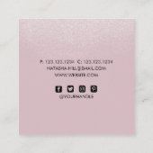 Zilveren glanspoeder en roze visitekaartje (Achterkant)