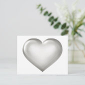 Zilveren Glas Hart Briefkaart (Staand voorkant)
