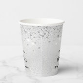 Zilveren glinsterende elegante monogram voor bruid papieren bekers (Rechts)