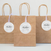 Zilveren glinsterende monogram initiaal naam ronde sticker