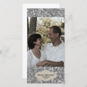 Zilveren Glitter Aanpasbare Foto Kerstkaart (Voorkant / Achterkant)