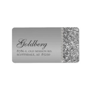Zilveren Glitter Bat Mitzvah Etiket