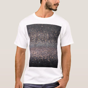 Zilveren Glitter: Black Bokeh Kerstmis T-shirt