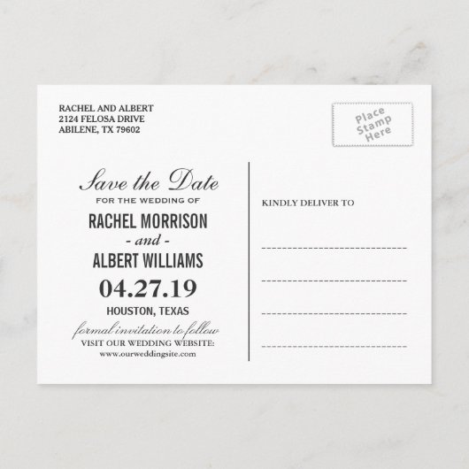 Zilveren Glitter Bloemen Bruiloft Save the Date Aankondigingskaart (Achterkant)