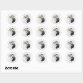 Zilveren Glitter Cirkel Trouwfoto Save the Date Ronde Sticker (Vel)