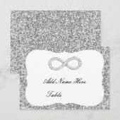 Zilveren Glitter Diamond Infinity Tafel Plaats Kaa Kaart (Voorkant / Achterkant)