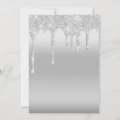 Zilveren Glitter Drip Glam Trendy Save The Date (Achterkant)