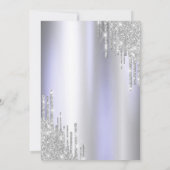 Zilveren glitter druppels licht Paarse 80ste verja Kaart (Achterkant)
