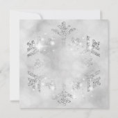 Zilveren glitter en blauw lint | kerstvakantie kaart (Achterkant)